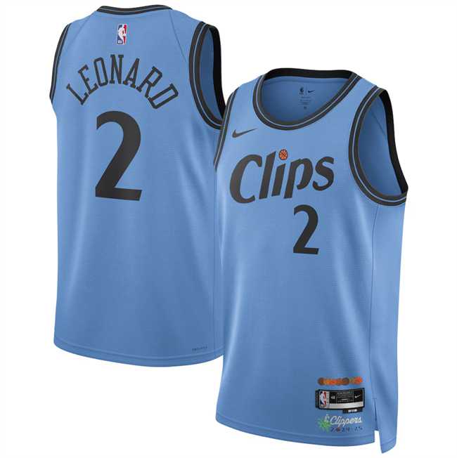 Mens Los Angeles Clippers #2 Kawhi Leonard Light Blue 2024-25 CityEdition Stitched Jersey Dzhi